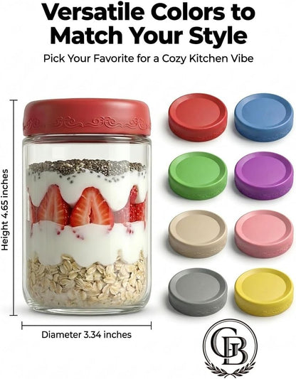 4 OZ Salad Dressing Jar 8 Pack, Airtight Leakproof Bulk Small Glass Sauce Jar with Lids, Reusable for Lunch Box, Bento, Travel & Meal Prep(4 OZ-8Pack)