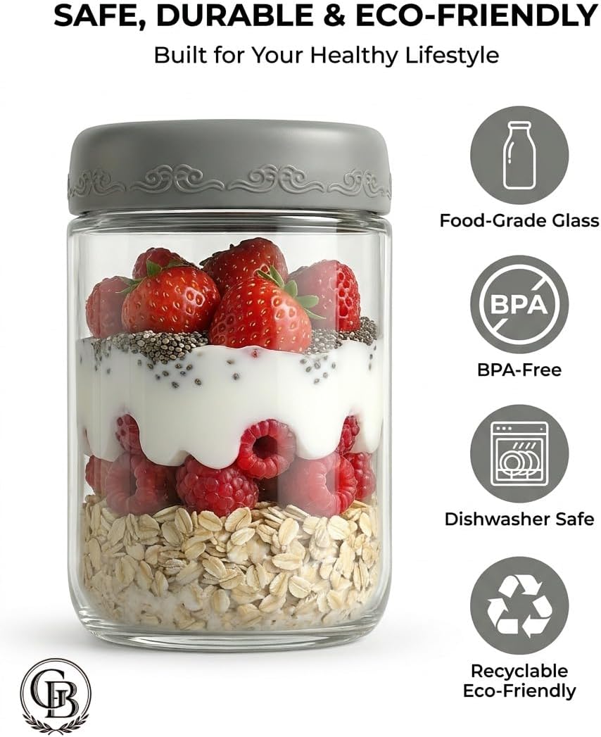 4 OZ Salad Dressing Jar 8 Pack, Airtight Leakproof Bulk Small Glass Sauce Jar with Lids, Reusable for Lunch Box, Bento, Travel & Meal Prep(4 OZ-8Pack)