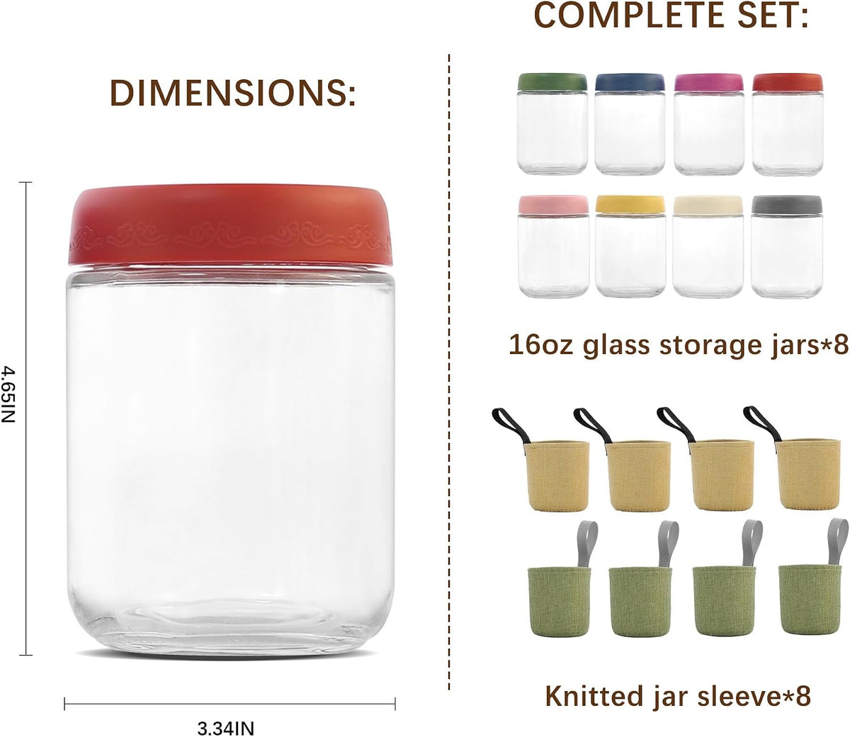 4 OZ Salad Dressing Jar 8 Pack, Airtight Leakproof Bulk Small Glass Sauce Jar with Lids, Reusable for Lunch Box, Bento, Travel & Meal Prep(4 OZ-8Pack)