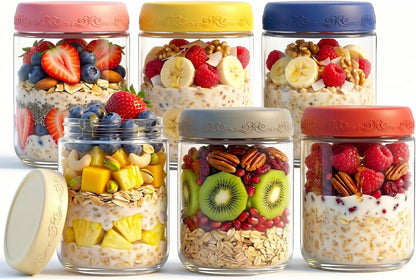 4 OZ Salad Dressing Jar 8 Pack, Airtight Leakproof Bulk Small Glass Sauce Jar with Lids, Reusable for Lunch Box, Bento, Travel & Meal Prep(4 OZ-8Pack)