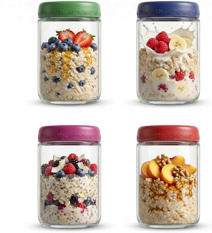 4 OZ Salad Dressing Jar 8 Pack, Airtight Leakproof Bulk Small Glass Sauce Jar with Lids, Reusable for Lunch Box, Bento, Travel & Meal Prep(4 OZ-8Pack)