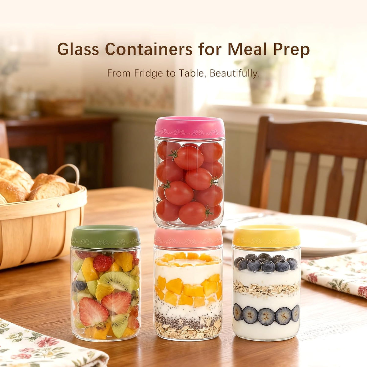 4 OZ Salad Dressing Jar 8 Pack, Airtight Leakproof Bulk Small Glass Sauce Jar with Lids, Reusable for Lunch Box, Bento, Travel & Meal Prep(4 OZ-8Pack)