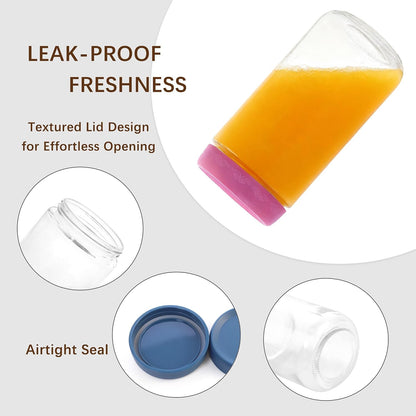 4 OZ Salad Dressing Jar 8 Pack, Airtight Leakproof Bulk Small Glass Sauce Jar with Lids, Reusable for Lunch Box, Bento, Travel & Meal Prep(4 OZ-8Pack)