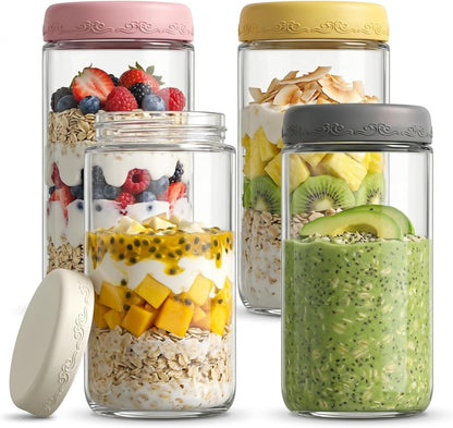 4 OZ Salad Dressing Jar 8 Pack, Airtight Leakproof Bulk Small Glass Sauce Jar with Lids, Reusable for Lunch Box, Bento, Travel & Meal Prep(4 OZ-8Pack)