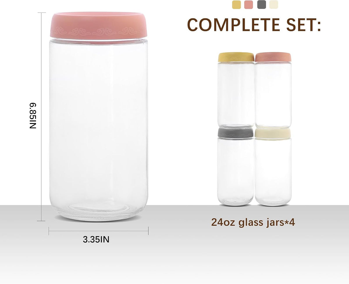 4 OZ Salad Dressing Jar 8 Pack, Airtight Leakproof Bulk Small Glass Sauce Jar with Lids, Reusable for Lunch Box, Bento, Travel & Meal Prep(4 OZ-8Pack)