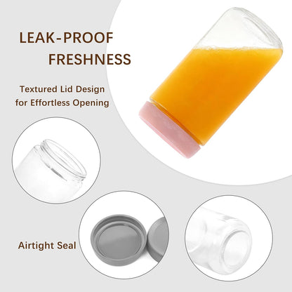 4 OZ Salad Dressing Jar 8 Pack, Airtight Leakproof Bulk Small Glass Sauce Jar with Lids, Reusable for Lunch Box, Bento, Travel & Meal Prep(4 OZ-8Pack)