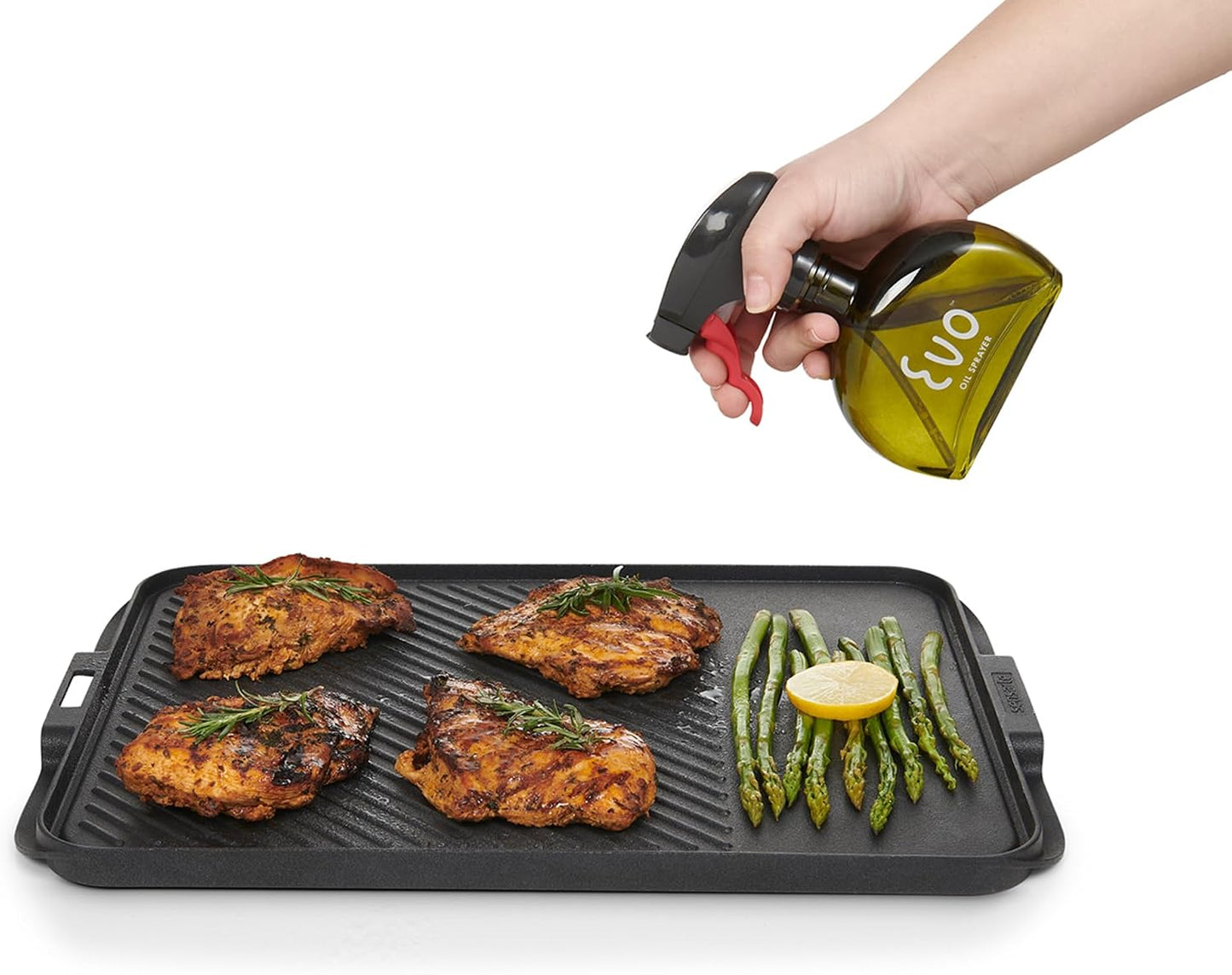 Evo Glass Oil Sprayer, Non-Aerosol For Olive Oil, Cooking Oils And Vinegars, Green, 6-Ounce Capacity, For Grilling, Roasting, Air Frying, Baking And Salad Prep
