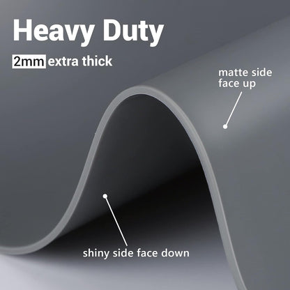 35.6x23.5in 2mm Silicone Mats for Kitchen Counter, Thick Heat Resistant Silicone Mat, Extra Large Non-Stick Pastry Mat Glass Top Stove Cover Countertop Protector for Baking Coffee Bar Translucent
