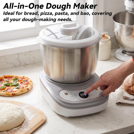 Dough Maker with Ferment Function 7.4Qt Large Capacity Dough Mixer,Commercial& Household Bread Mixer forPizza, Noodles, Bread,Sourdough Kneading Machine with Stainless Steel Bow, Face-up Touch Panel
