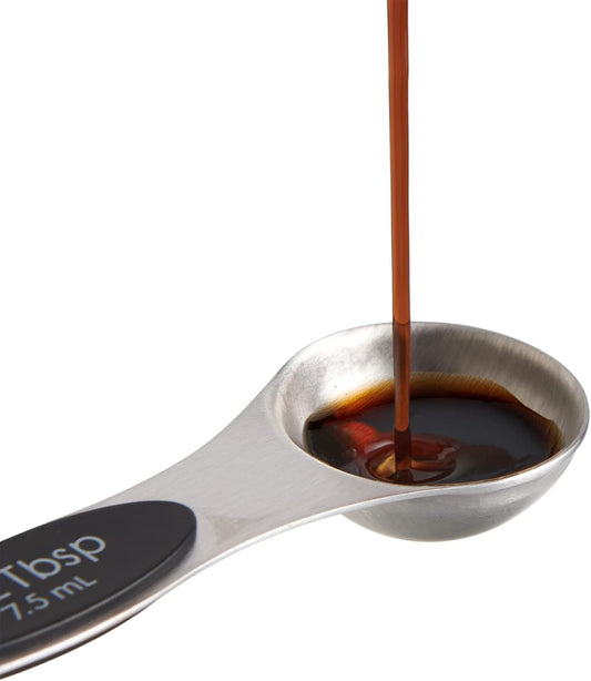 Dual-Sided Magnetic Measuring Spoons and Leveler, Heavyweight Stainless Steel, 8-Piece Set