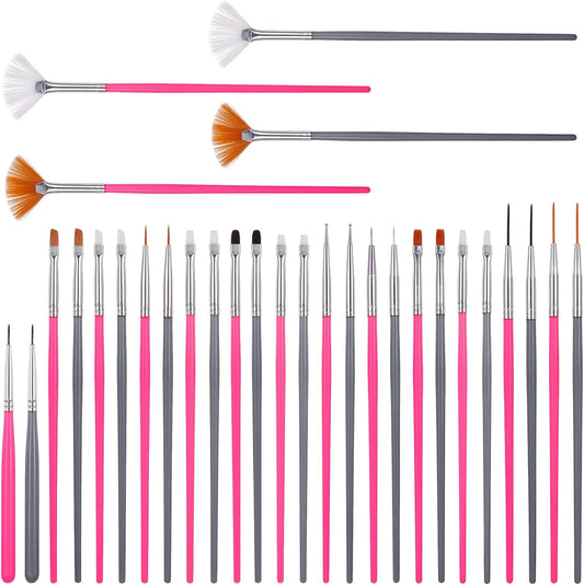 30 PCS Food Paint Brush, Food Safe Paint Brushes Cake Decorating Brushes Set for Fondant Cookie Icing, Multi Function Pastry Painting Tool for Baking DIY Craft