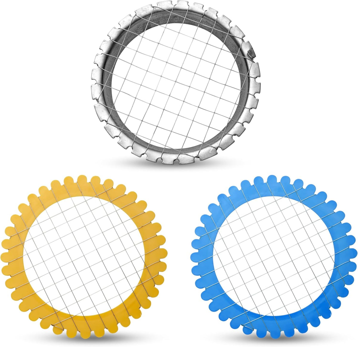 Egg Dicer for Hard Boiled Eggs - Wire Egg Salad Chopper Grid - Metal & Plastic Potato, Carrot & Egg Cutter, Set of 3 - Manual Grid for Salads, Appetizers and Sandwiches