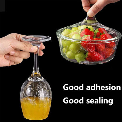 Household Reusable Refillable Plastic Wrap Dispenser with Slide Cutter, Food Wrap Stretch Clear Cling Wrap 12 Inch×328 Ft (1Cutting Box + 1 Cling Film)