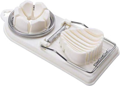 Egg Slicer Fruit Cutter,2 in 1 Stainless Steel Cutting Wires Used for Boiled Egg, Strawberries,Banana and kiwi fruit(White)