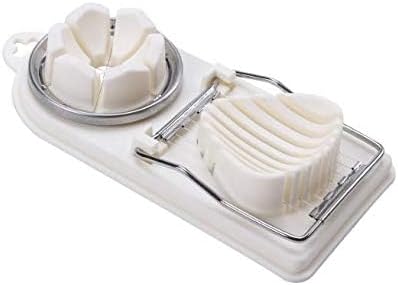 Egg Slicer Fruit Cutter,2 in 1 Stainless Steel Cutting Wires Used for Boiled Egg, Strawberries,Banana and kiwi fruit(White)