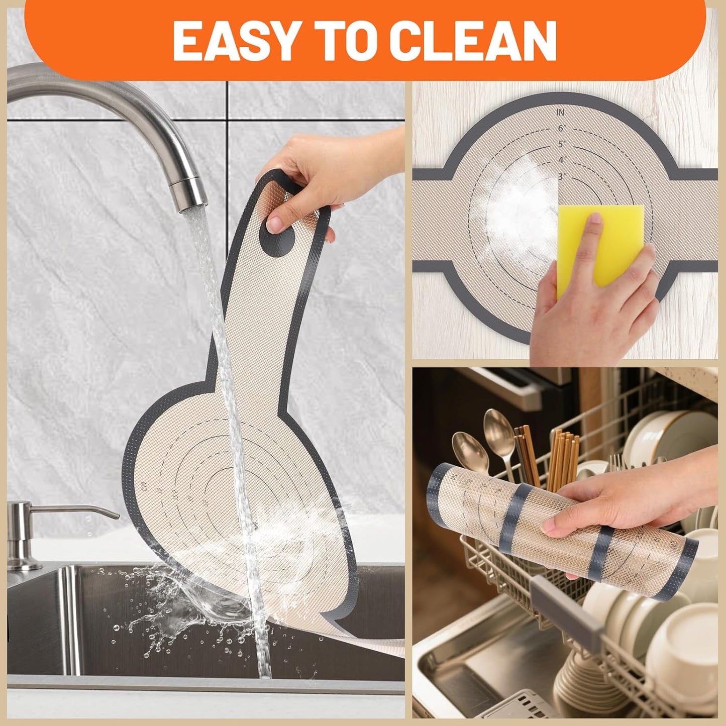 2 Pcs Silicone Bread Sling for Dutch Oven, 0.7MM Thickened Heat Resistant to 500°F Non-Stick Baking Mat with Long Handle Easy to Transfer Sourdough Bread, Dutch Oven Liners Baking Supplies