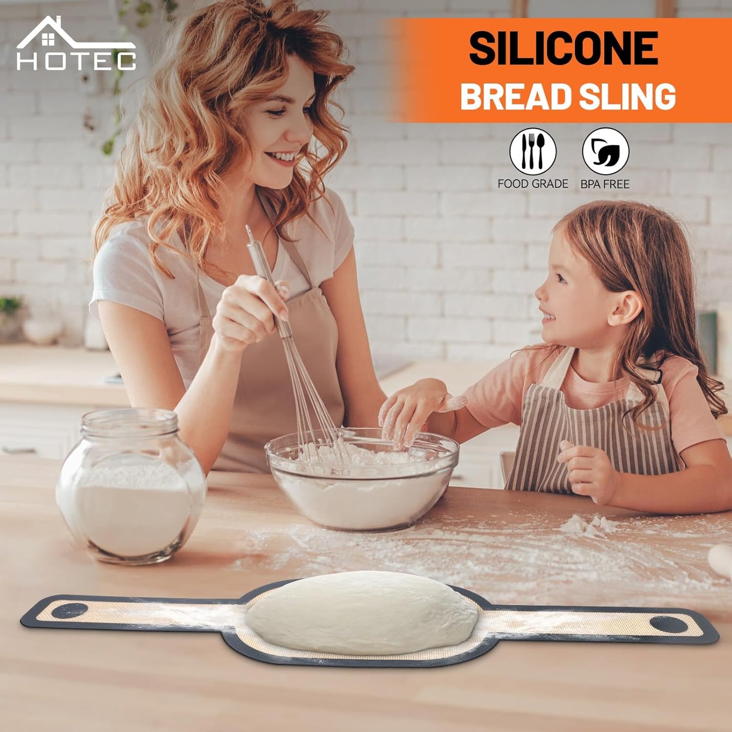 2 Pcs Silicone Bread Sling for Dutch Oven, 0.7MM Thickened Heat Resistant to 500°F Non-Stick Baking Mat with Long Handle Easy to Transfer Sourdough Bread, Dutch Oven Liners Baking Supplies