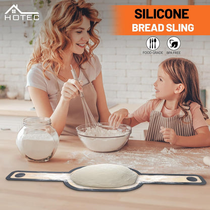 2 Pcs Silicone Bread Sling for Dutch Oven, 0.7MM Thickened Heat Resistant to 500°F Non-Stick Baking Mat with Long Handle Easy to Transfer Sourdough Bread, Dutch Oven Liners Baking Supplies