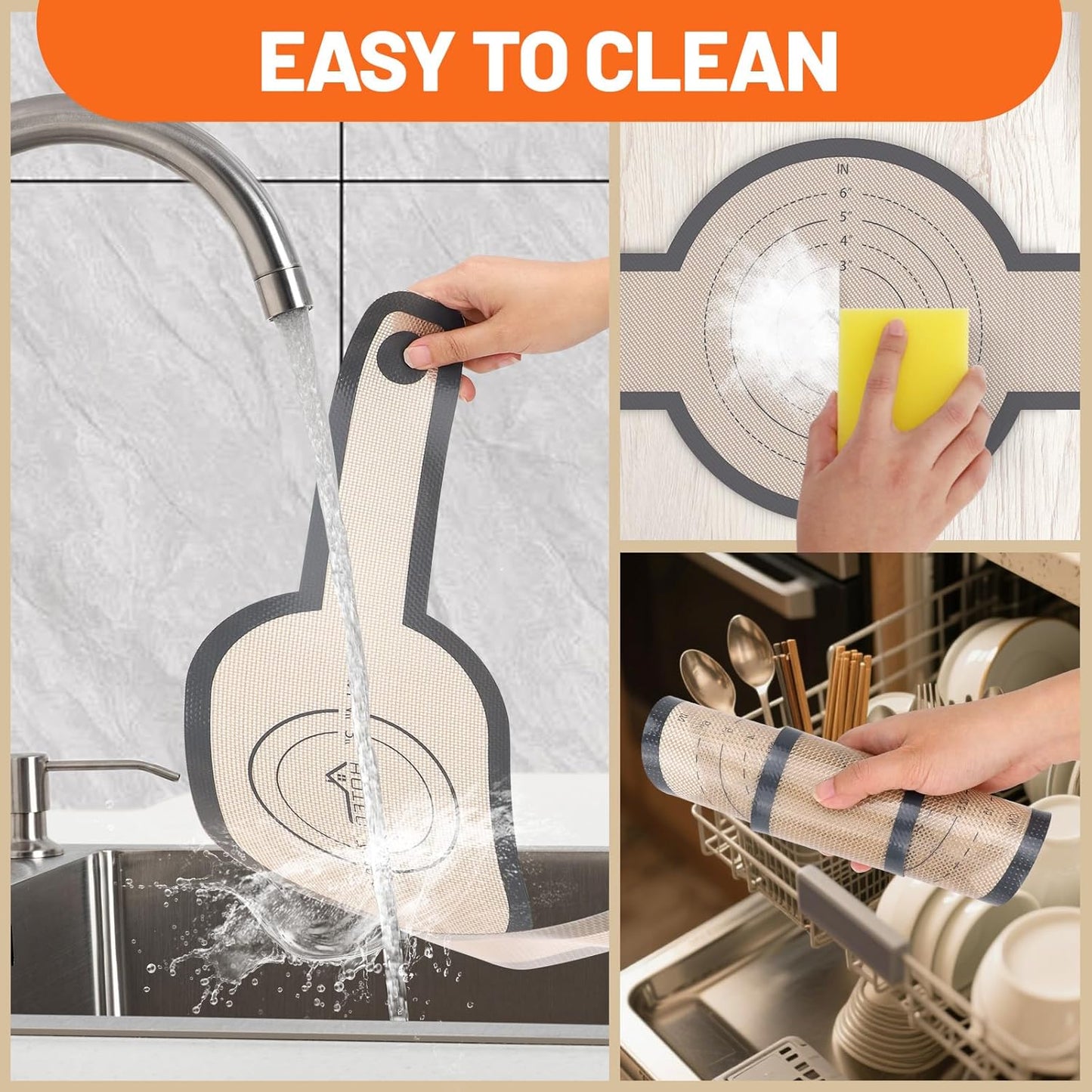 2 Pcs Silicone Bread Sling for Dutch Oven, 0.7MM Thickened Heat Resistant to 500°F Non-Stick Baking Mat with Long Handle Easy to Transfer Sourdough Bread, Dutch Oven Liners Baking Supplies