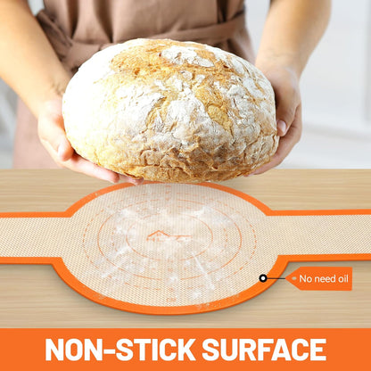 2 Pcs Silicone Bread Sling for Dutch Oven, 0.7MM Thickened Heat Resistant to 500°F Non-Stick Baking Mat with Long Handle Easy to Transfer Sourdough Bread, Dutch Oven Liners Baking Supplies