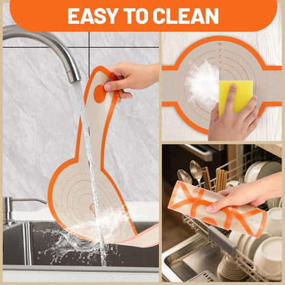 2 Pcs Silicone Bread Sling for Dutch Oven, 0.7MM Thickened Heat Resistant to 500°F Non-Stick Baking Mat with Long Handle Easy to Transfer Sourdough Bread, Dutch Oven Liners Baking Supplies