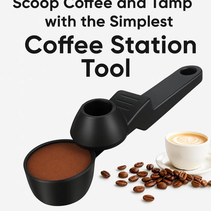 Coffee Scoop & Funnel for Reusable K Cup Pods – 2 Tablespoon Measuring Spoon for Ground Coffee, Protein Powder, and Tea – No-Spill Design, Ideal for Kitchen Storage (1, Black)
