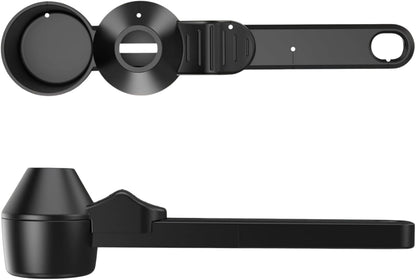 Coffee Scoop & Funnel for Reusable K Cup Pods – 2 Tablespoon Measuring Spoon for Ground Coffee, Protein Powder, and Tea – No-Spill Design, Ideal for Kitchen Storage (1, Black)