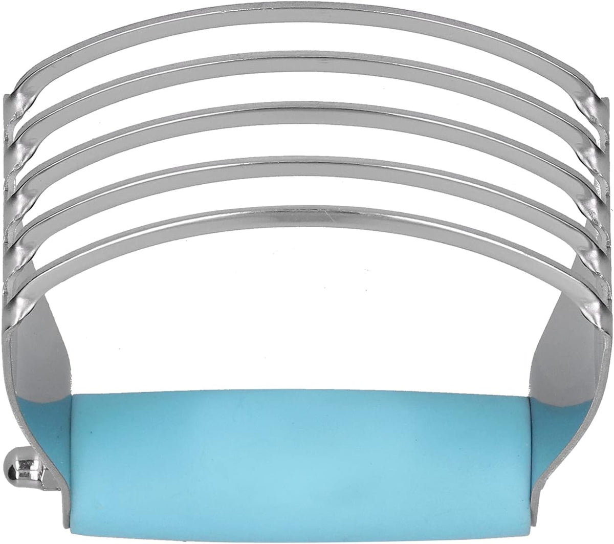 Professional Stainless Steel Dough Blender Pastry Cutter 5 Heavy Duty Blades for Baking Pastry Pie Pizza Dough with Comfort Soft Handle Dishwasher Safe (Blue)