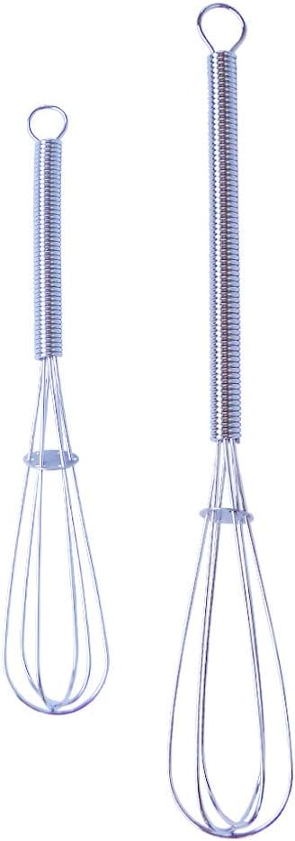 Mini Whisks Set of 2, Tiny Whisk for Whisking, Beating, Mixing Sauces