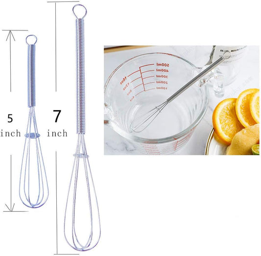 Mini Whisks Set of 2, Tiny Whisk for Whisking, Beating, Mixing Sauces