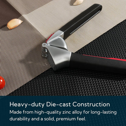 Heavy-duty Garlic Press, Built-in Scraper & Cleaning Pusher