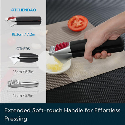 Heavy-duty Garlic Press, Built-in Scraper & Cleaning Pusher