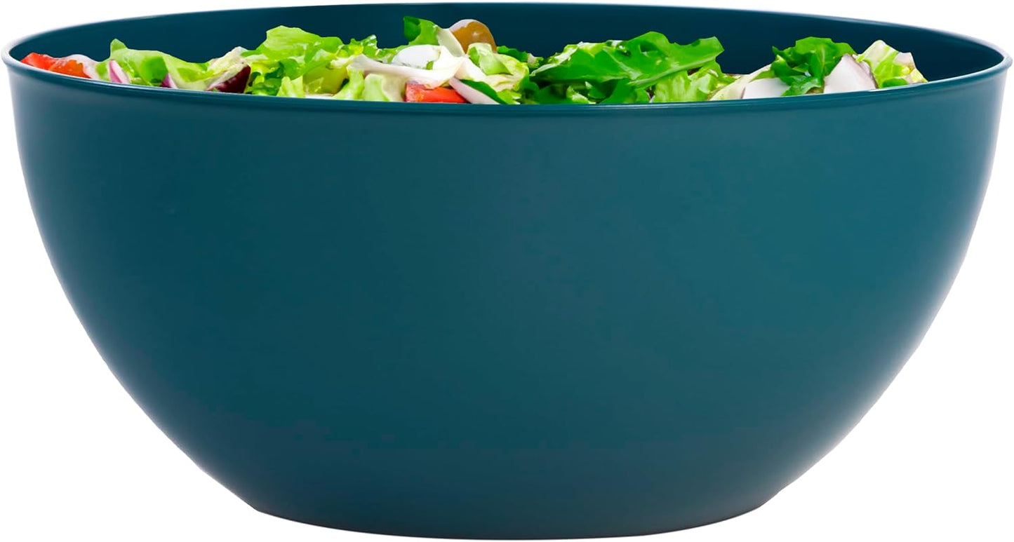 Vista Durable Plastic Salad and Serving 10-inch Bowls | Set of 4 in Coastal Colors | Reusable, BPA-free, Made in the USA | 135 oz. capacity