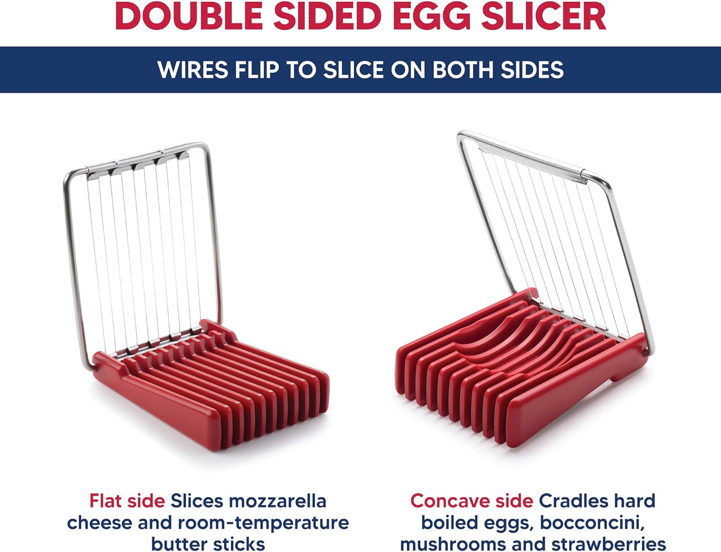 Kitchen Deluxe Mushroom and Egg Slicer, Stainless Steel Wires