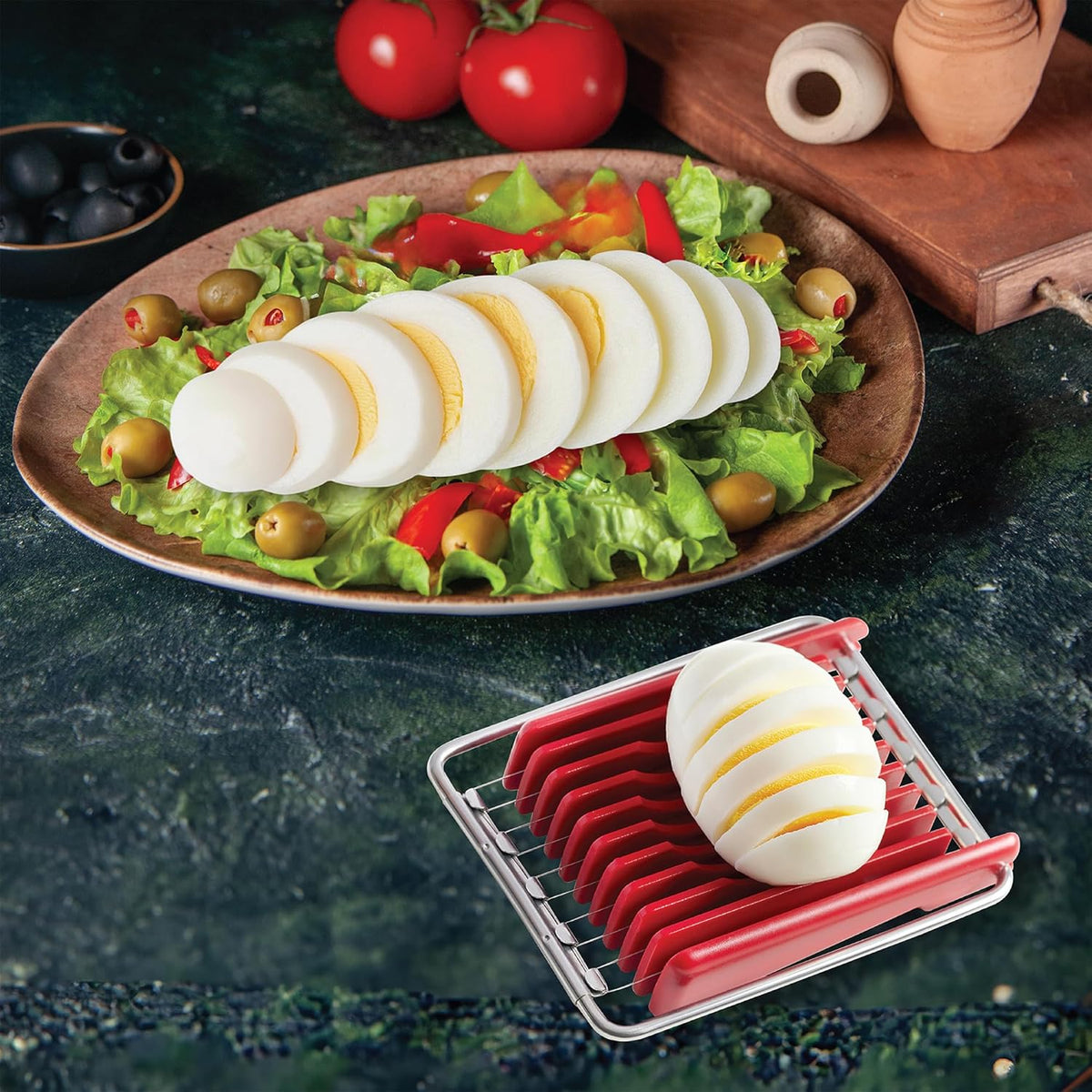 Kitchen Deluxe Mushroom and Egg Slicer, Stainless Steel Wires