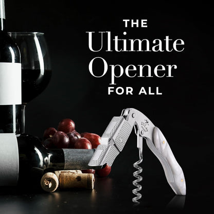 Corkscrew Wine Opener - Premium 420 Stainless Steel & Rosewood Wine Bottle Opener - Double Hinged Opener with Foil Cutter & Cap Remover - Rosewood