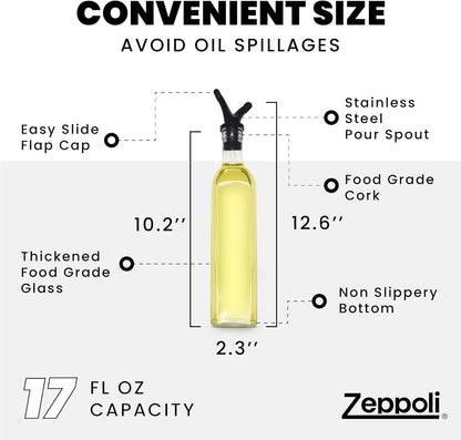 2 Pack 17OZ | EASY POUR & NO SPILLAGE - One collapsible funnel for an easy pour experience and four spout seals provided to avoid any