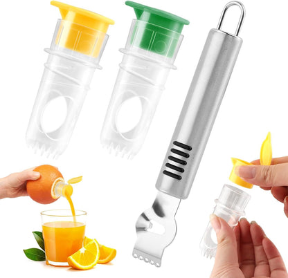 2 Pcs Mini Lemon Squeezer,with Stainless Steel Grater New Screw Top Lemon Squeezer Manual Portable Orange Squeezer for Seasoning Cooking and Cocktails(SIZE:2 pcs)