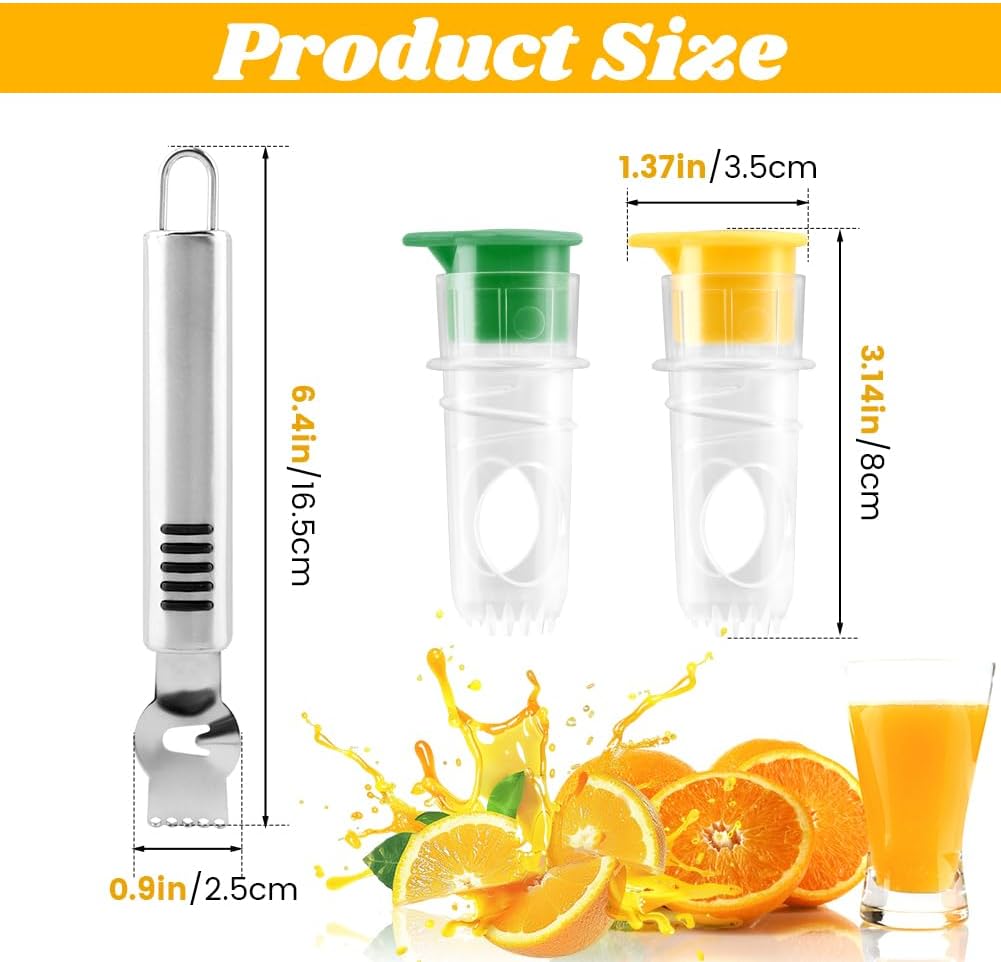 2 Pcs Mini Lemon Squeezer,with Stainless Steel Grater New Screw Top Lemon Squeezer Manual Portable Orange Squeezer for Seasoning Cooking and Cocktails(SIZE:2 pcs)