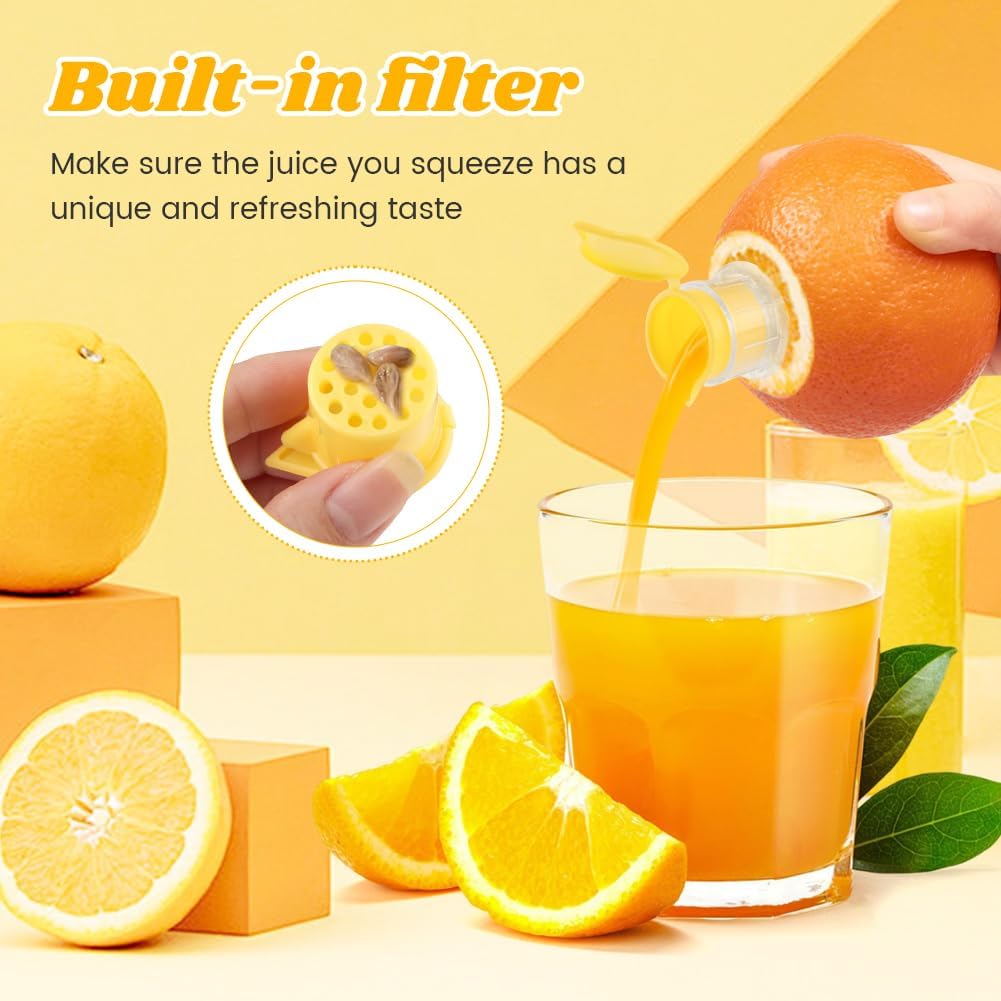2 Pcs Mini Lemon Squeezer,with Stainless Steel Grater New Screw Top Lemon Squeezer Manual Portable Orange Squeezer for Seasoning Cooking and Cocktails(SIZE:2 pcs)
