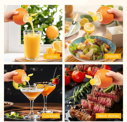 2 Pcs Mini Lemon Squeezer,with Stainless Steel Grater New Screw Top Lemon Squeezer Manual Portable Orange Squeezer for Seasoning Cooking and Cocktails(SIZE:2 pcs)