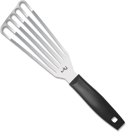 MIU Fish Spatula Stainless Steel, Flexible, Polished Metal, Corrosion Resistant, Kitchen Slotted Turner [Upgraded Version]