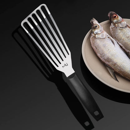 MIU Fish Spatula Stainless Steel, Flexible, Polished Metal, Corrosion Resistant, Kitchen Slotted Turner [Upgraded Version]
