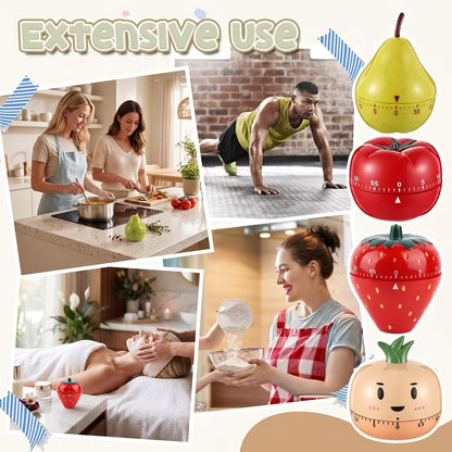 4 Pcs Cute Mechanical Kitchen Timer Farm Animals 60 Minutes
