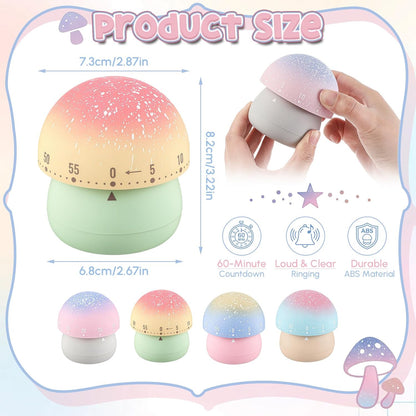4 Pcs Cute Mechanical Kitchen Timer Farm Animals 60 Minutes