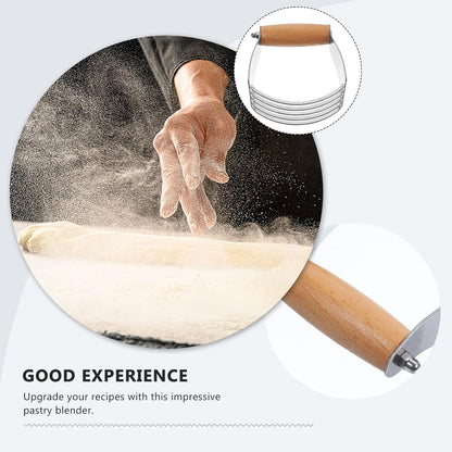 Stainless Steel Dough Mixer Wooden Handle for Baking