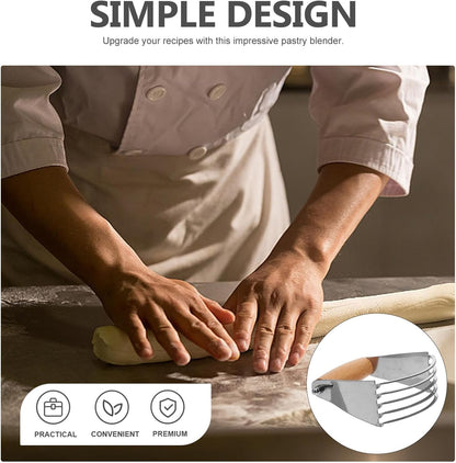 Stainless Steel Dough Mixer Wooden Handle for Baking