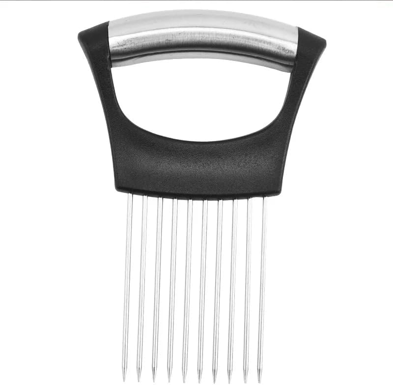 Onion Holder for Slicing, Stainless Steel Tomato Slicer Vegetable Cutter Food Slicer Assistant Tool for Fruit Lemon Meat Onions,Tomatoes,Avocados,Eggs and Other Vegetables,KItchen Utensils