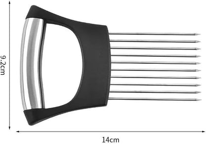 Onion Holder for Slicing, Stainless Steel Tomato Slicer Vegetable Cutter Food Slicer Assistant Tool for Fruit Lemon Meat Onions,Tomatoes,Avocados,Eggs and Other Vegetables,KItchen Utensils