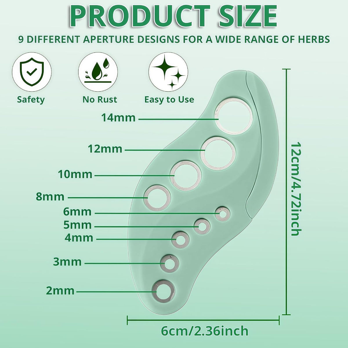 Herb Stripper Tool 9 Holes Stainless Steel Leaf Stripping Tool with Cutter, Metal Herb Peeler for Kale, Thyme, Basil, Rosemary, Durable Kitchen Gadget, Dishwasher Safe